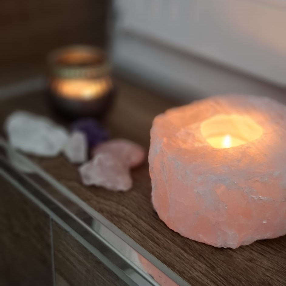 Achtsamkeitsübung_Rosenquarz_Teelichthalter