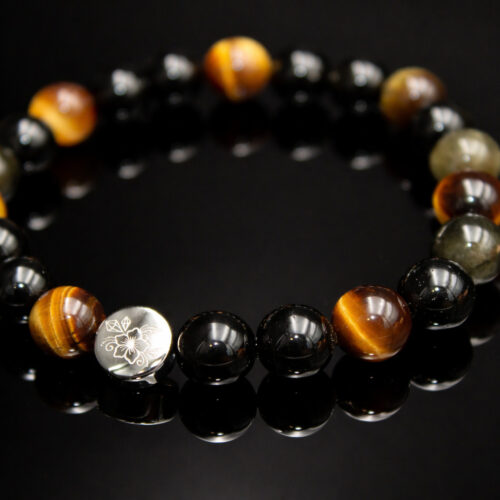 Armband Tigerauge goldglanz Obsidian