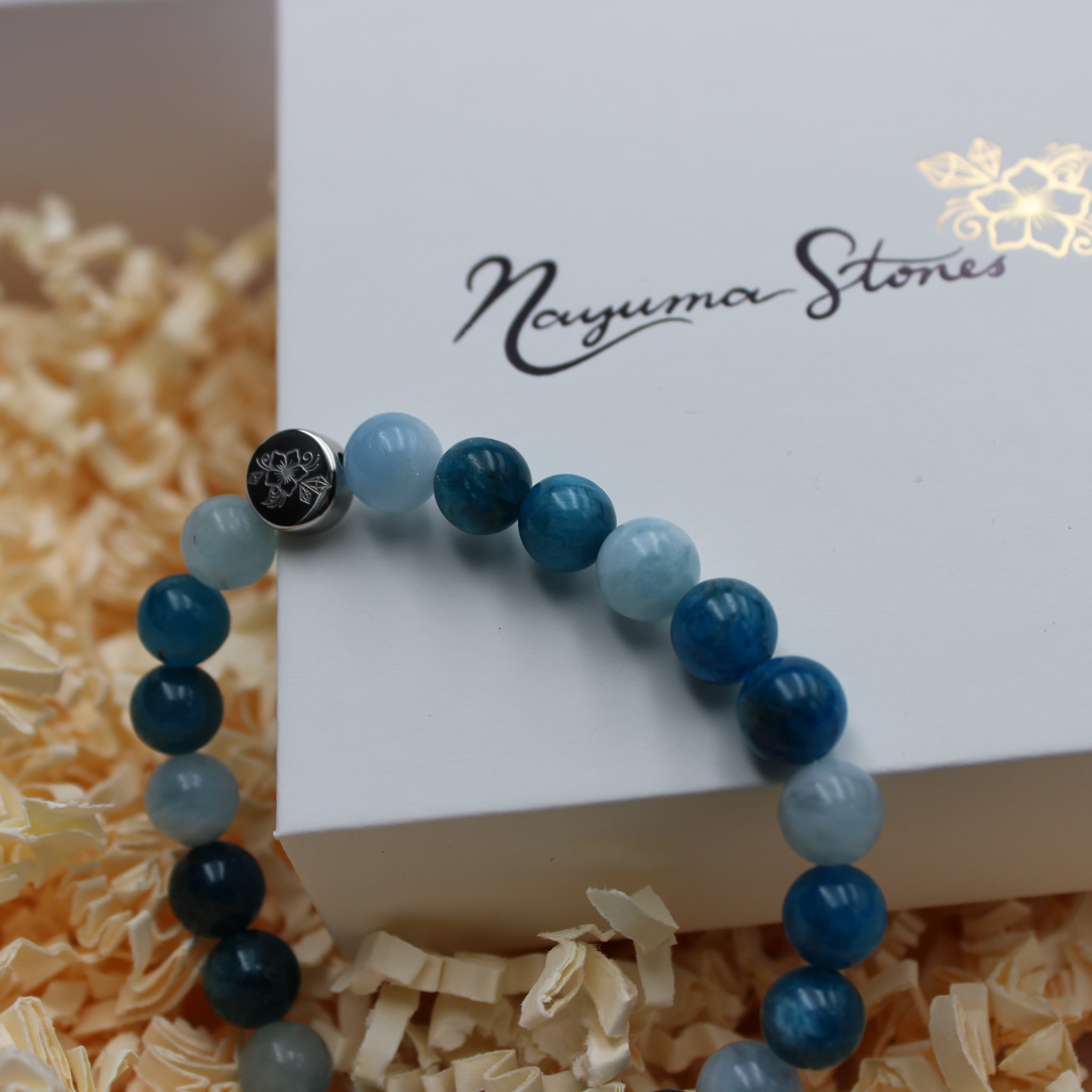 Armband Aquamarin Apatit Box