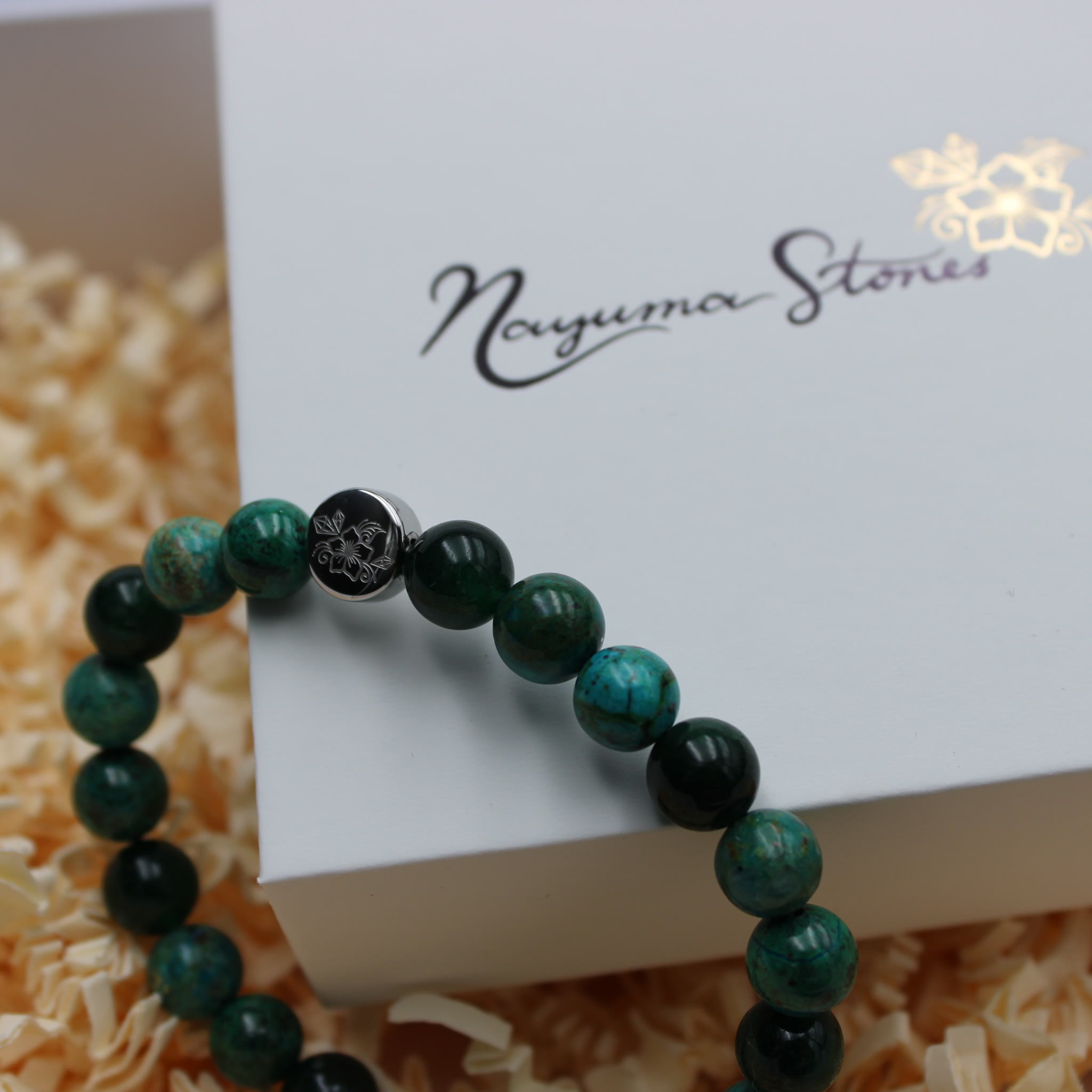 Armband Chrysokoll Sternaventurin Box