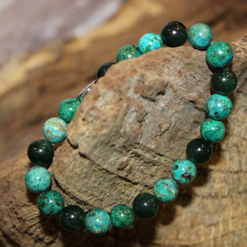 Armband Chrysokoll Sternaventurin auf Holz