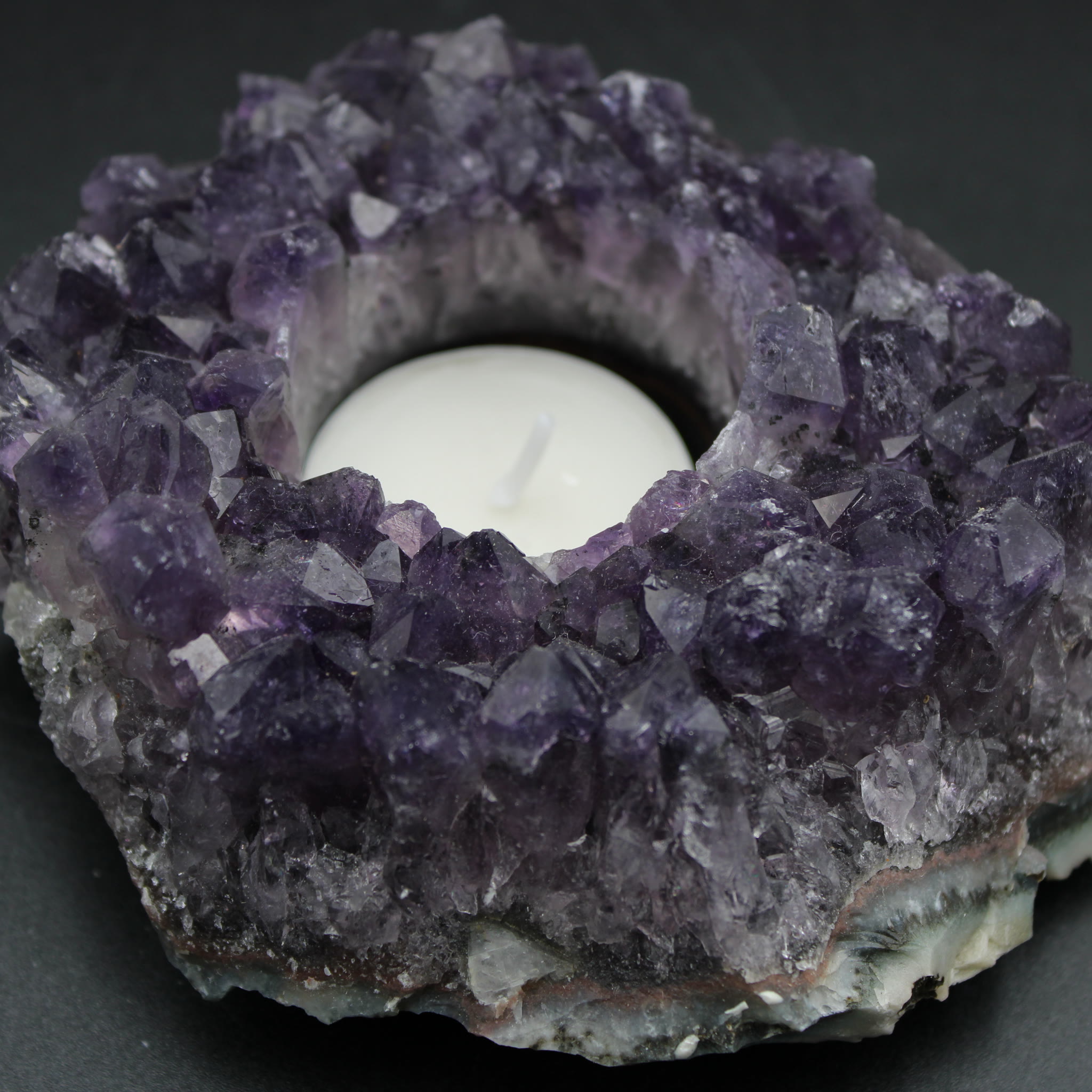 Amethyst Cluster Teelichthalter 3