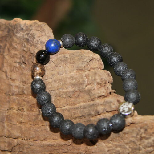 Armband Bronzit Lapislazuli Schwarzer Turmalin Nature