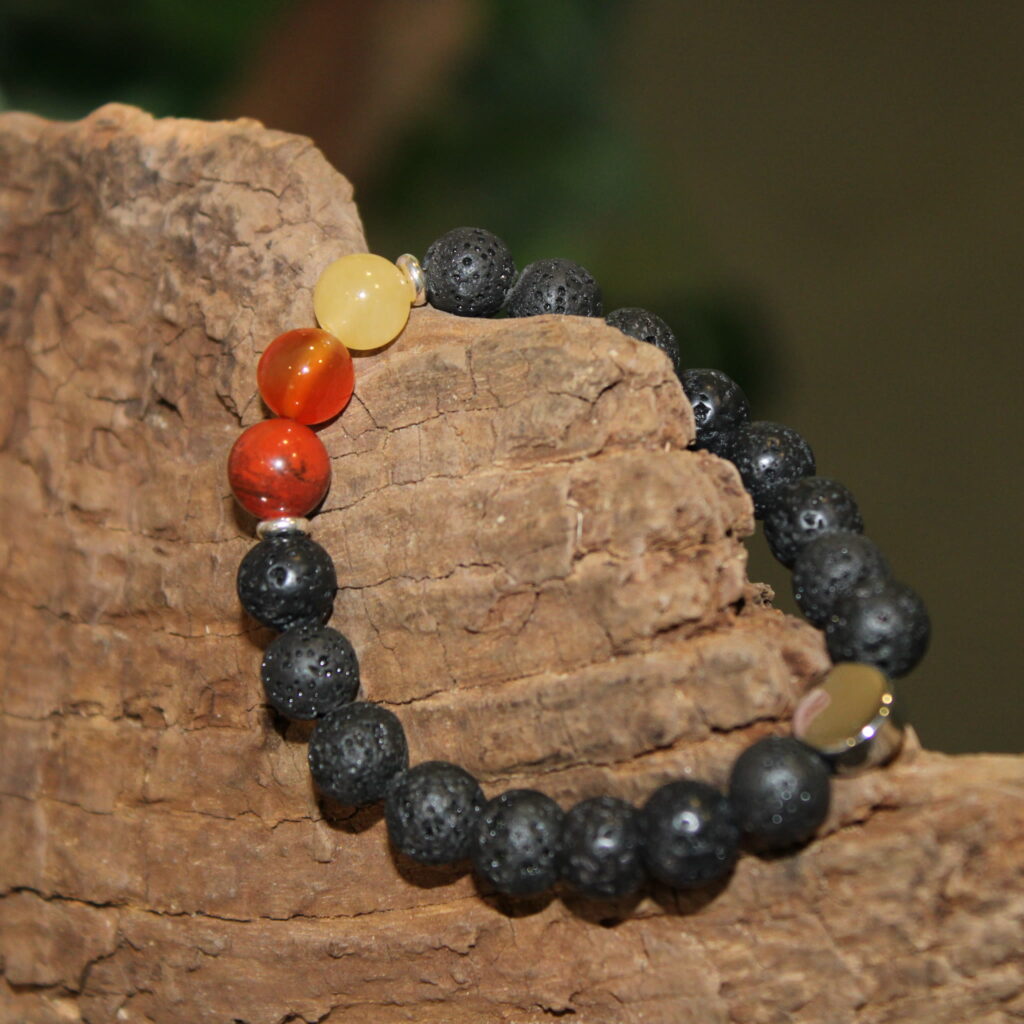 Armband Orangencalcit Karneol Roter Jaspis Nature