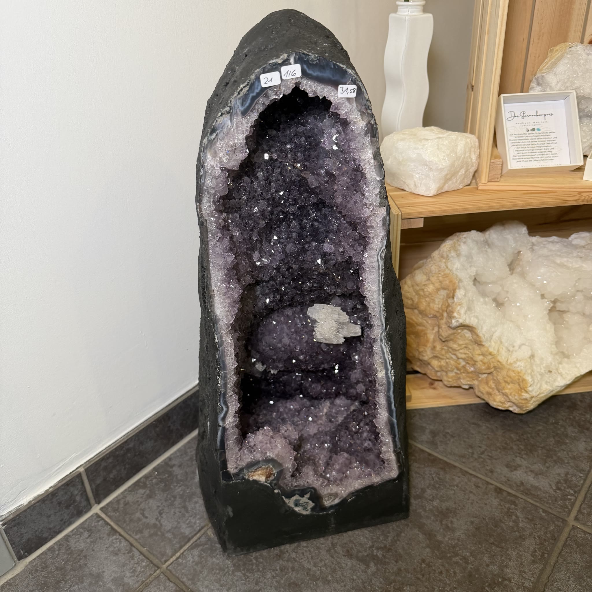 Die Kathedrale des Lichts · Amethystdruse mit Bergkristallcluster · 31,58 kg · Unikat – Bild 4