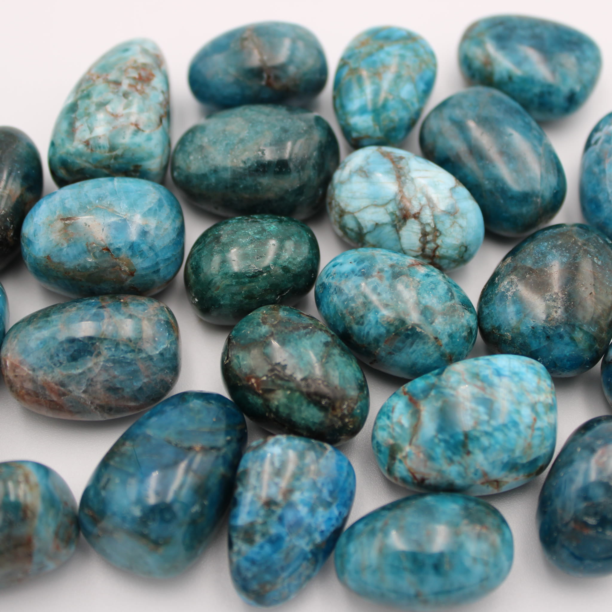 Apatit Trommelsteine closeup