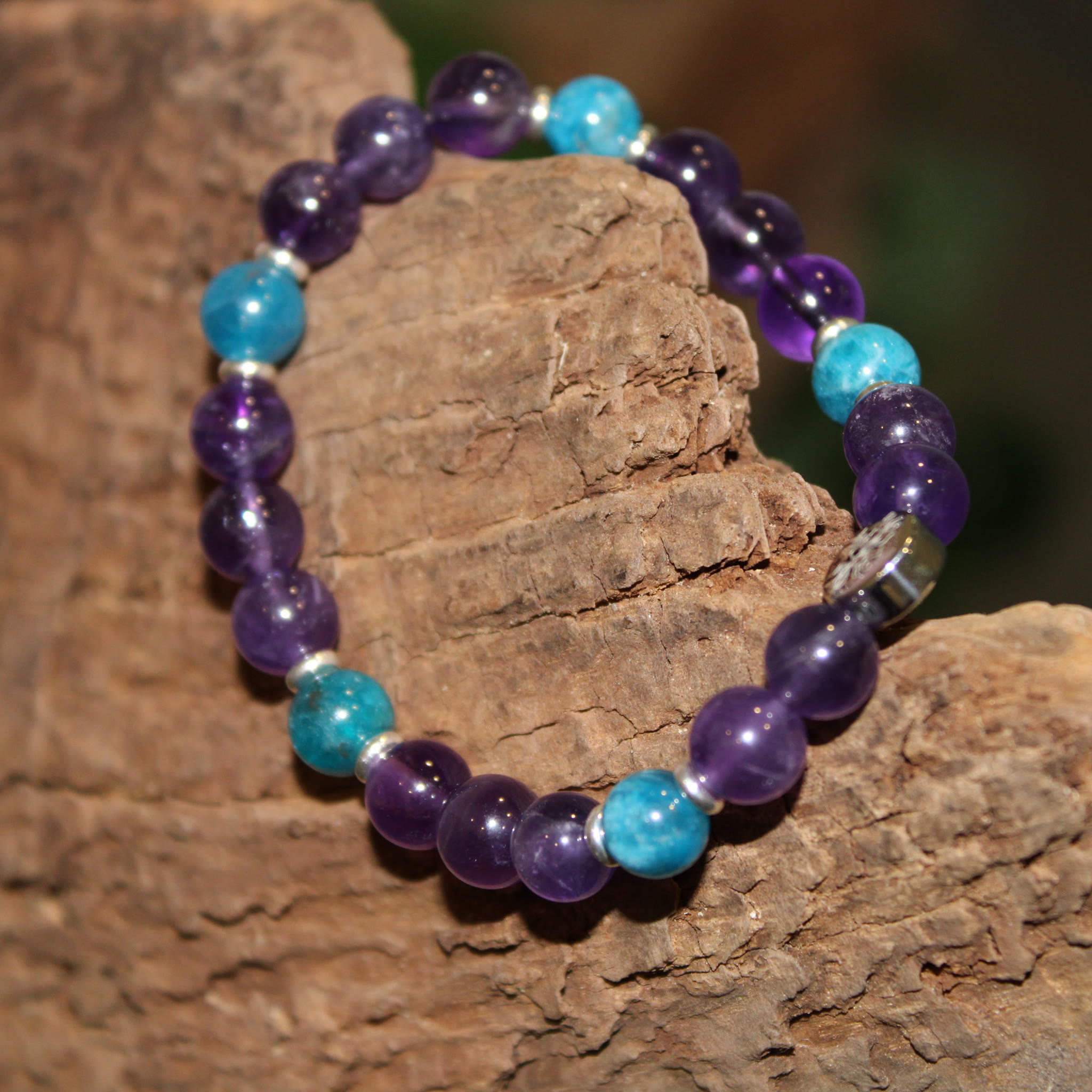 Armband Amethyst Apatit Natural