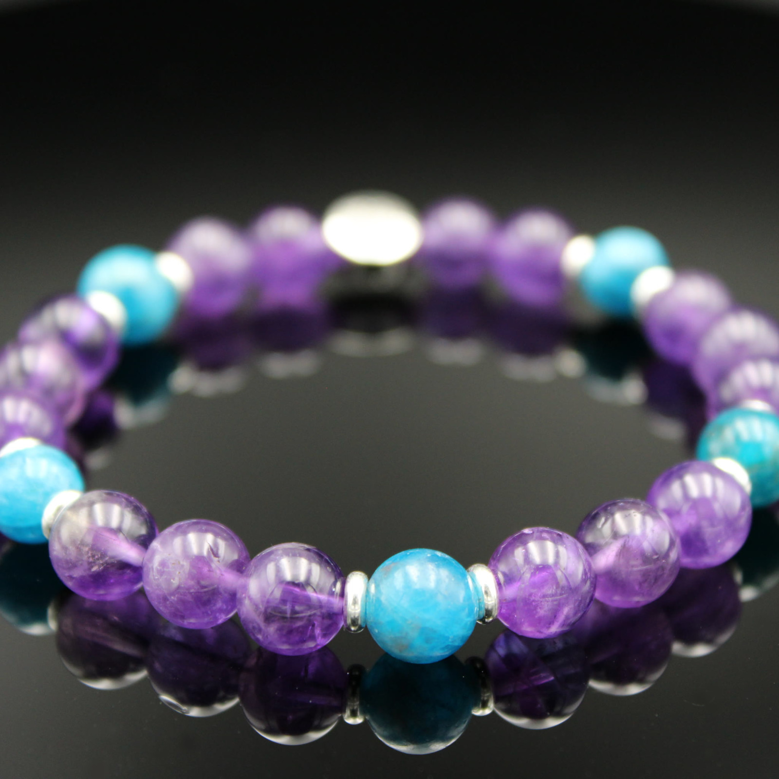 Armband Amethyst Apatit Spiegel