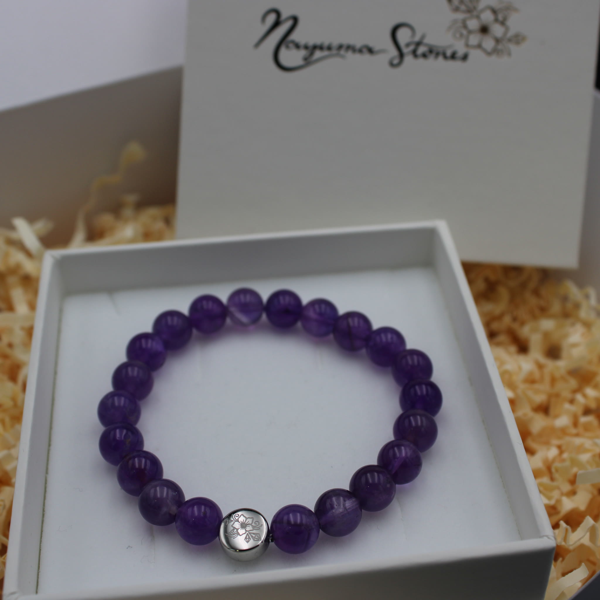 Ruhe & innerer Frieden · Armband · Amethyst · 8 mm Perlen – Bild 4