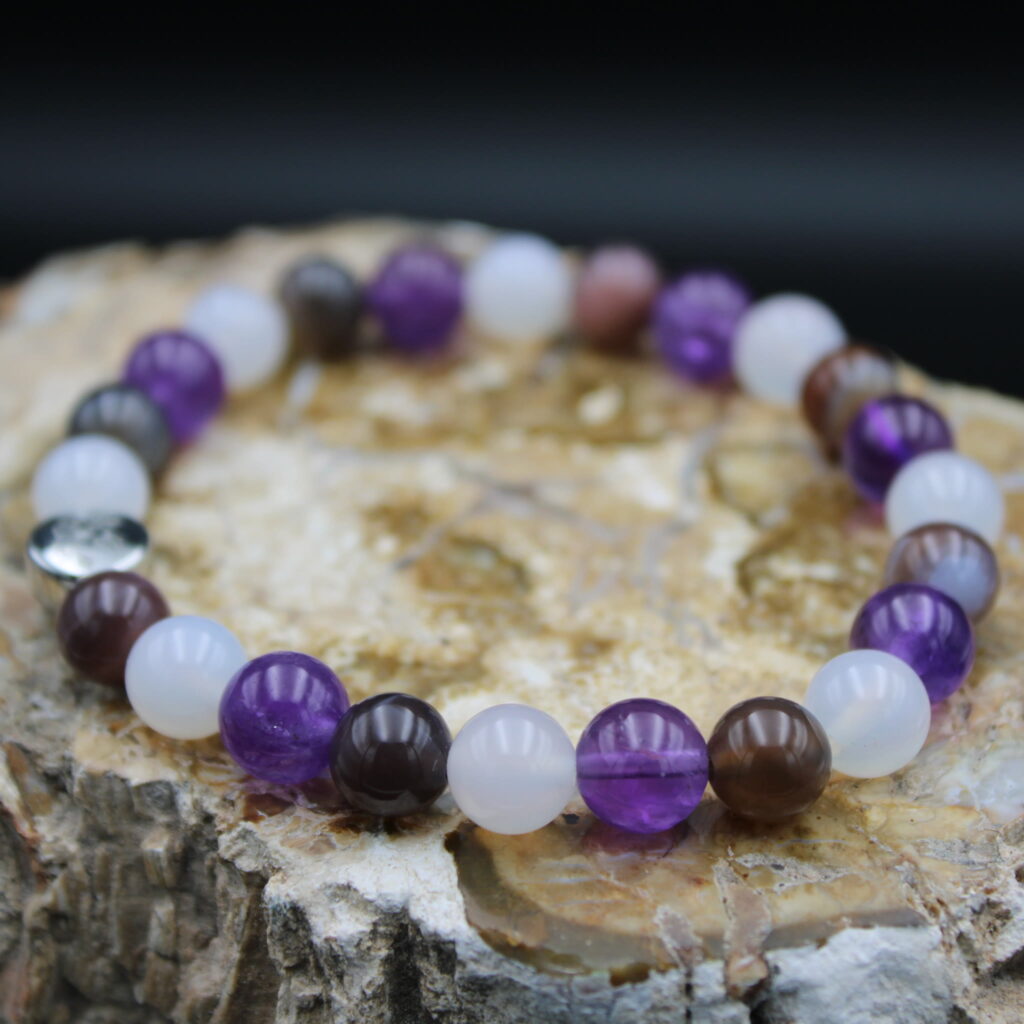 Armband Amethyst Weißer Achat Botswana