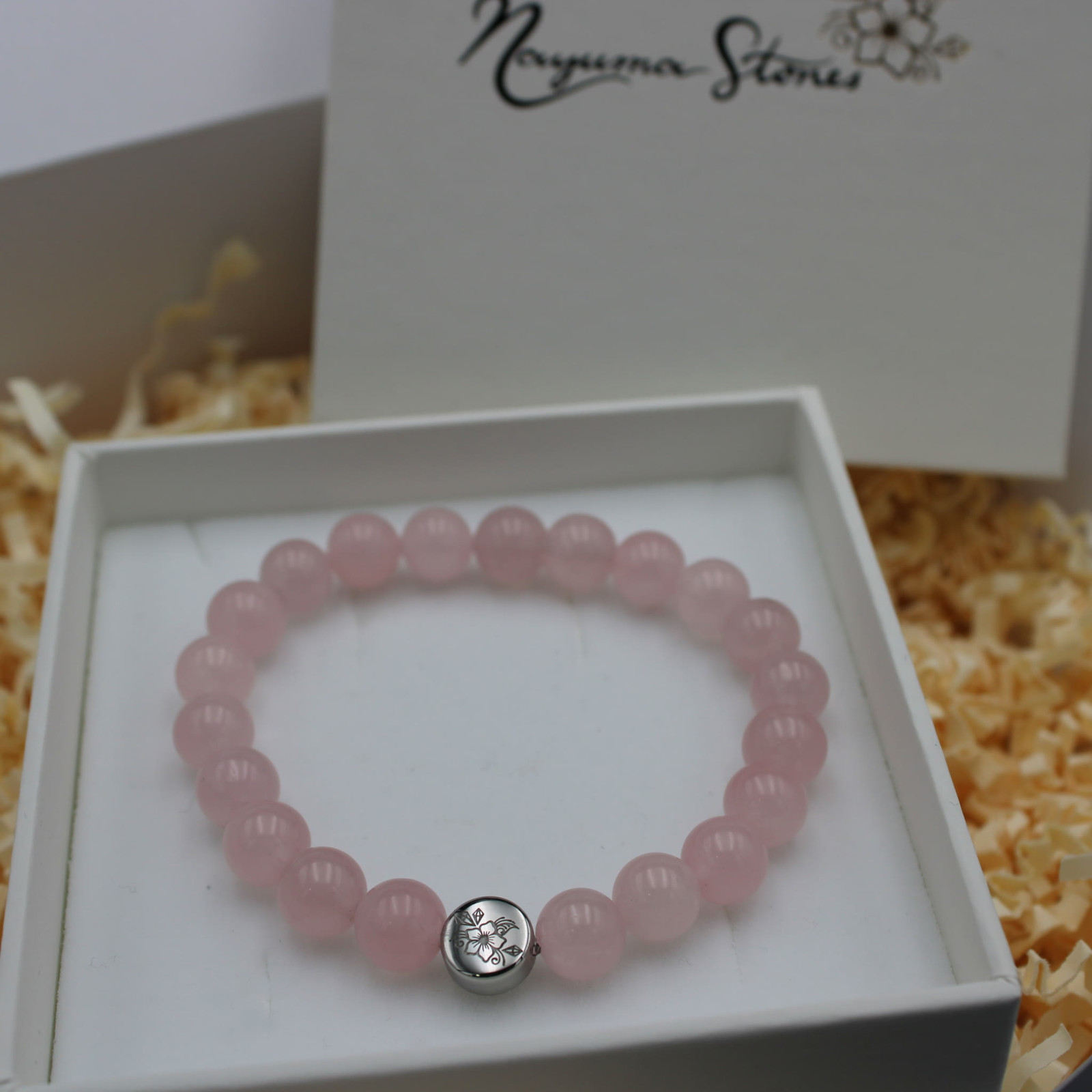 Armband Rosenquarz box