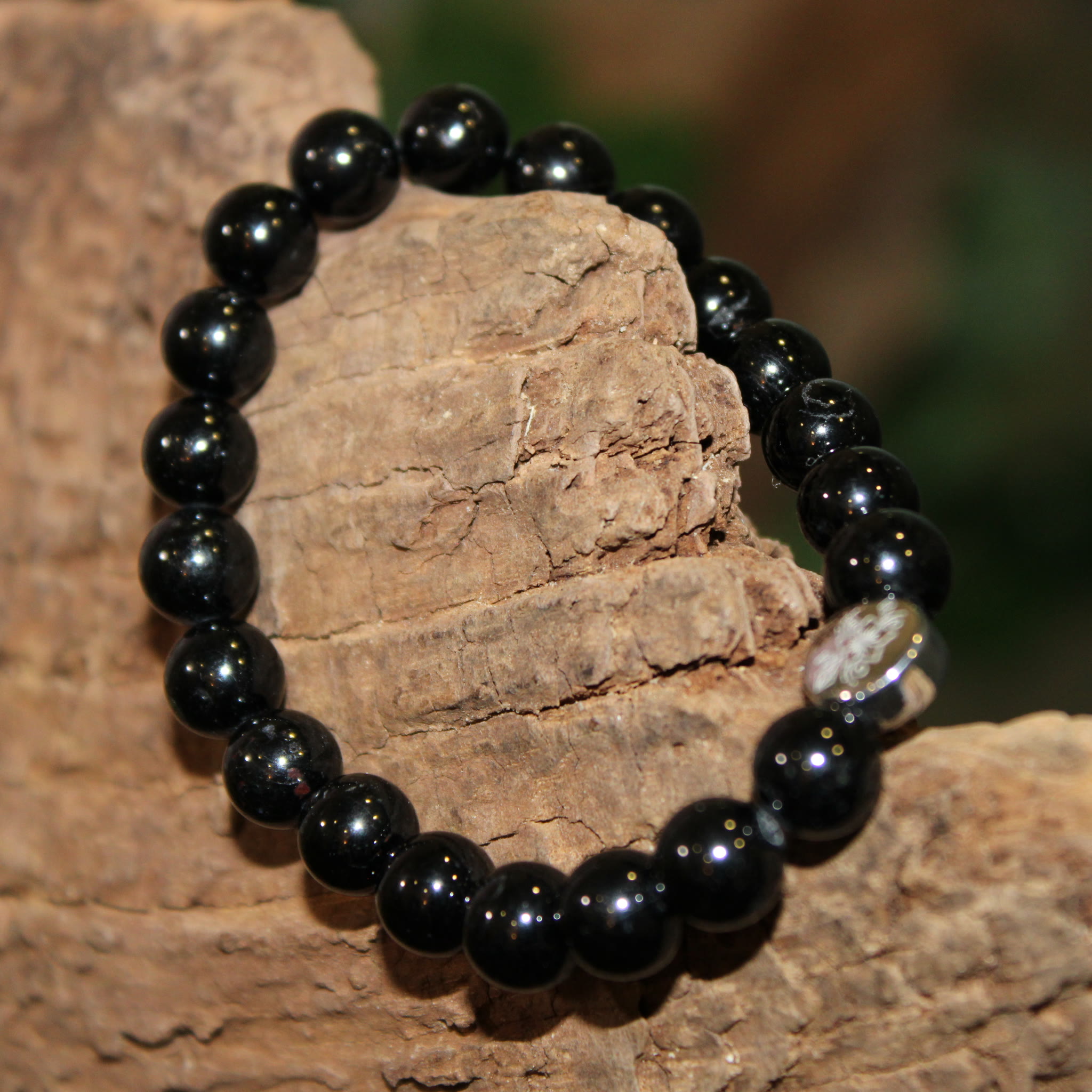 Armband Schwarzer Turmalin Nature