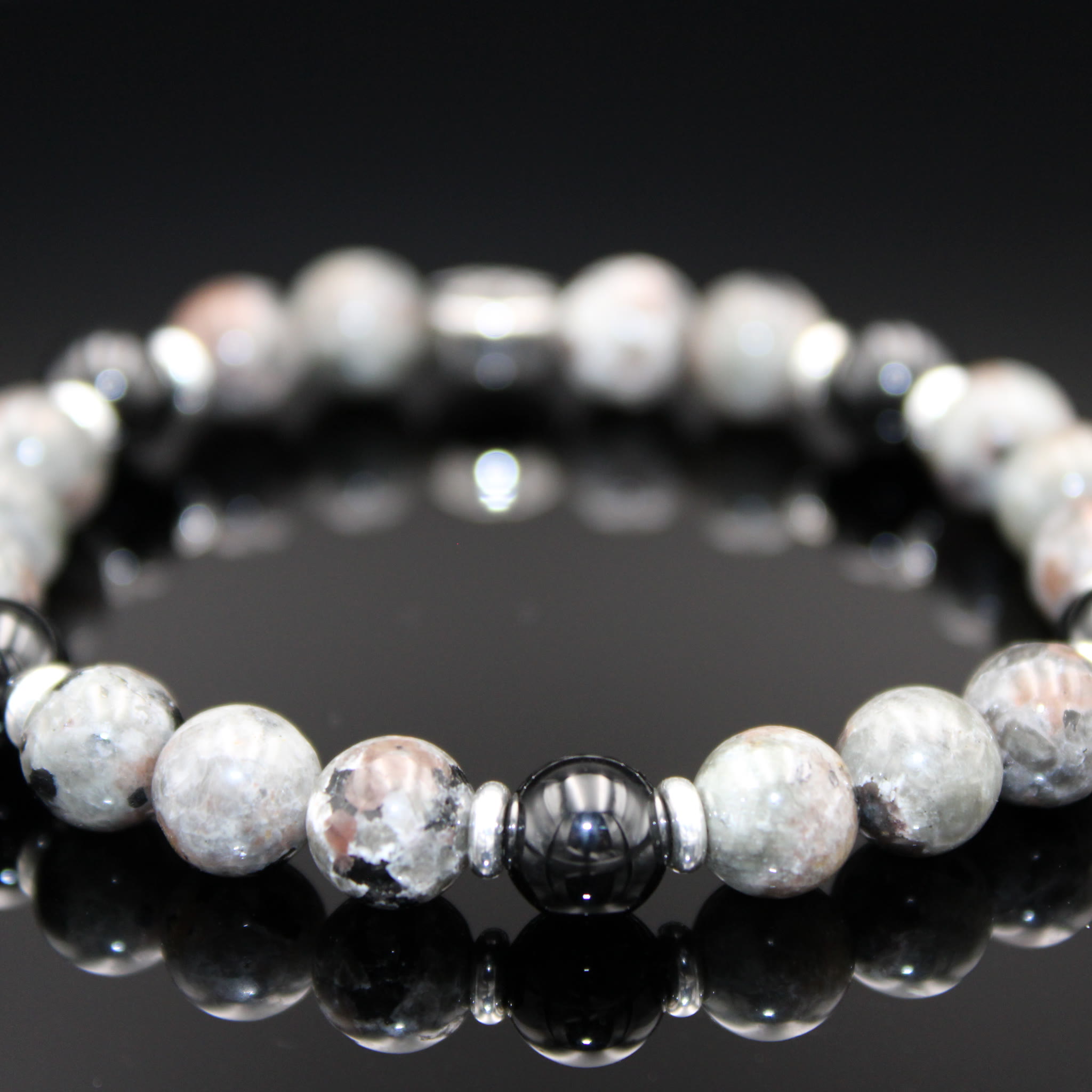 Armband Yooperlite Onyx 925er Silber mirror