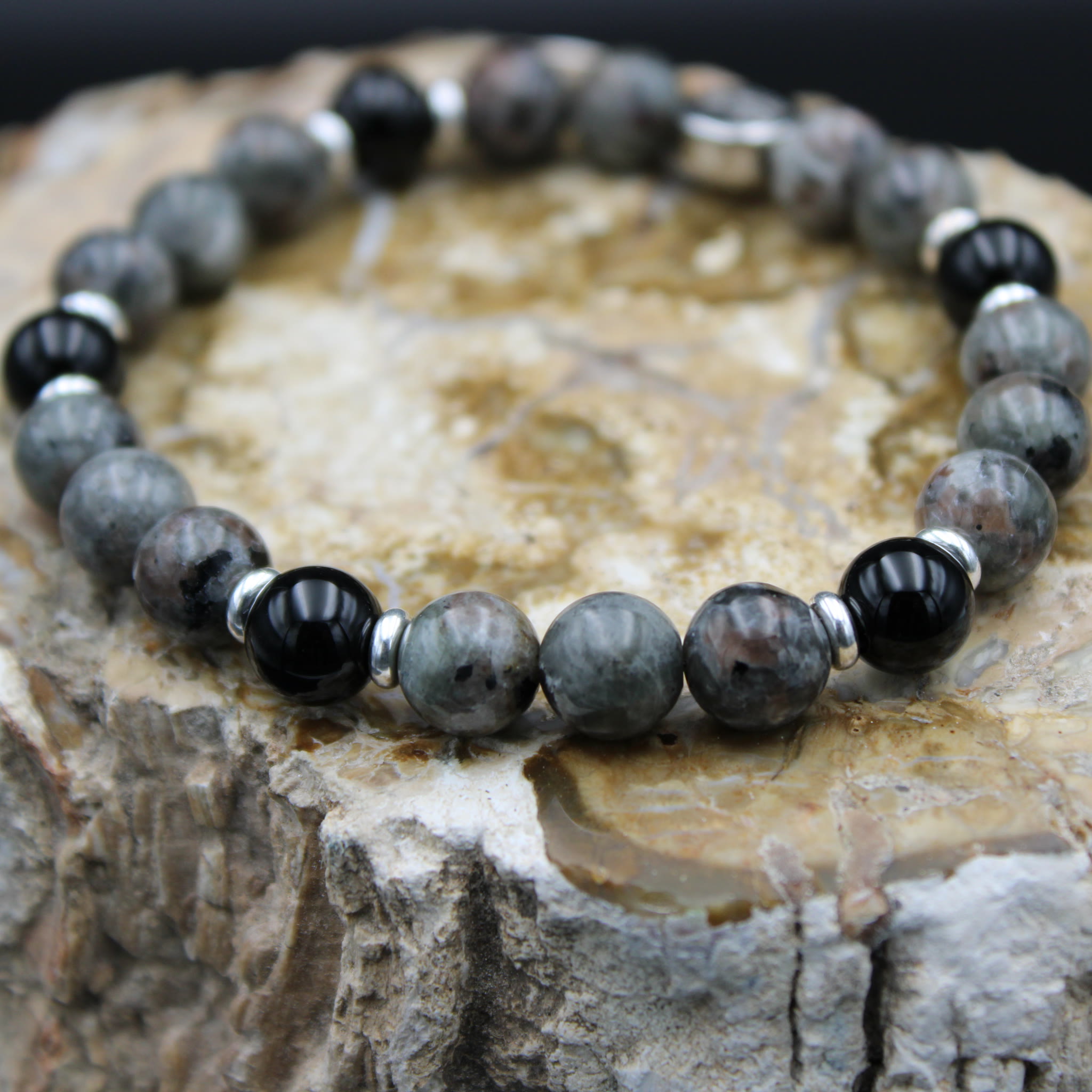 Armband Yooperlite Onyx 925er Silber natural