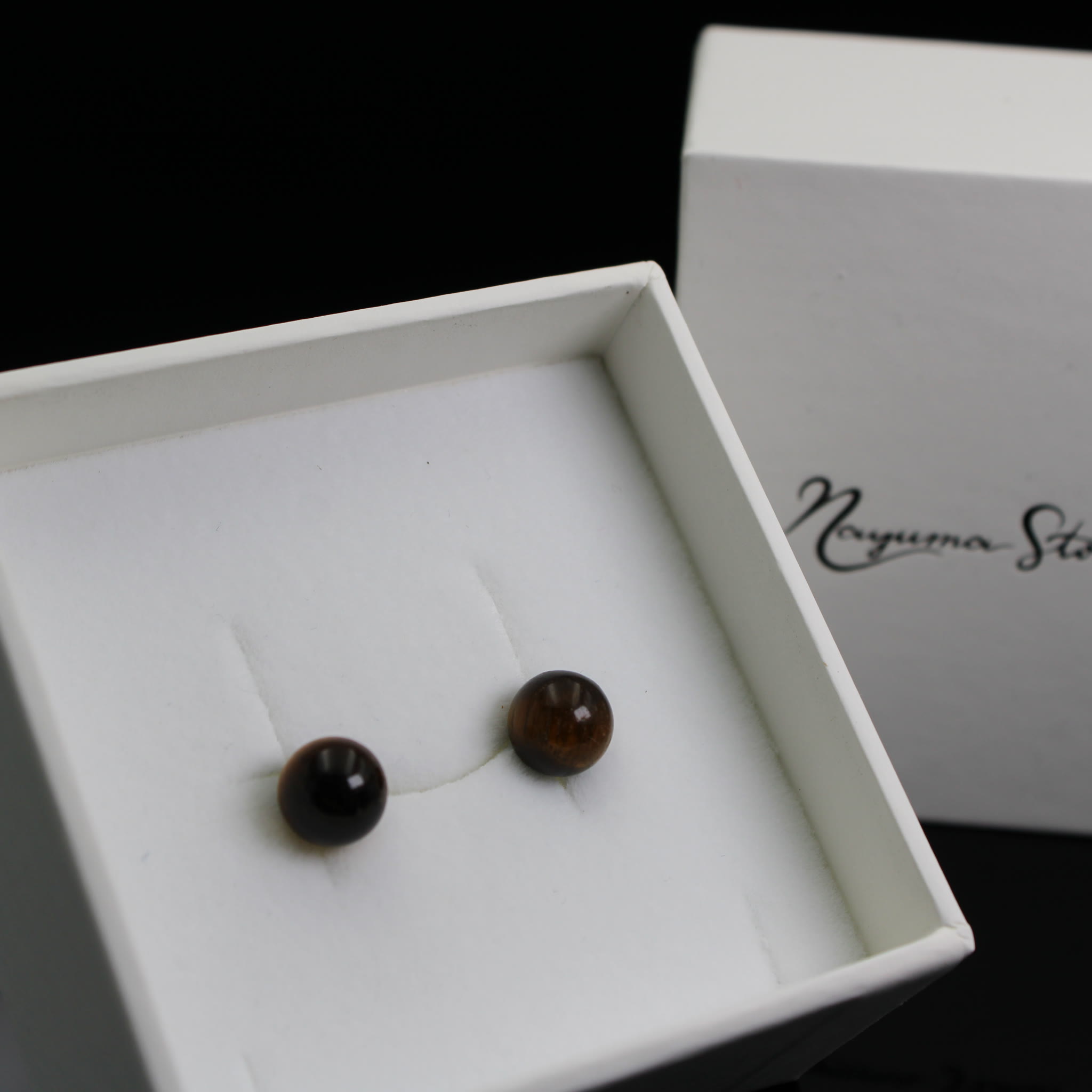 Ohrstecker Tigerauge 8 mm Perle