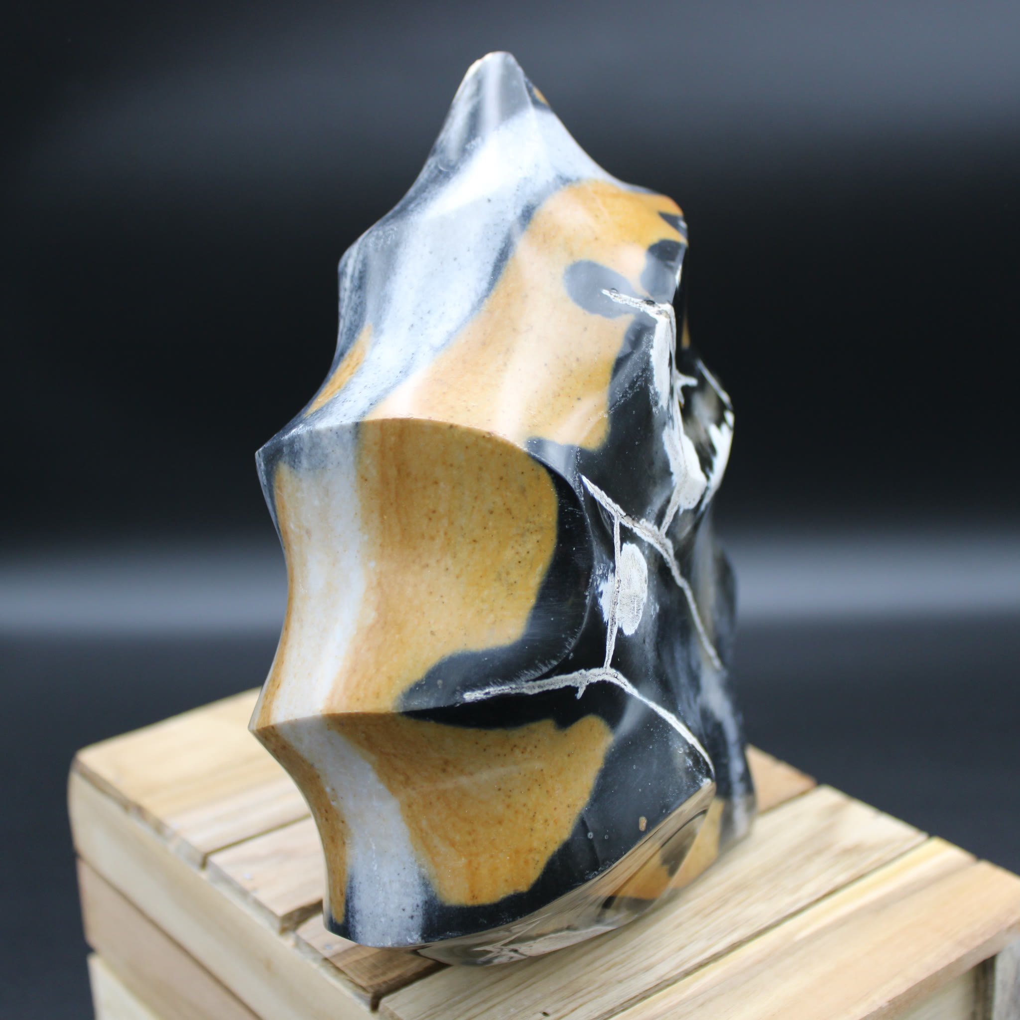 Jaspis-Chalcedon Flamme 2442g side