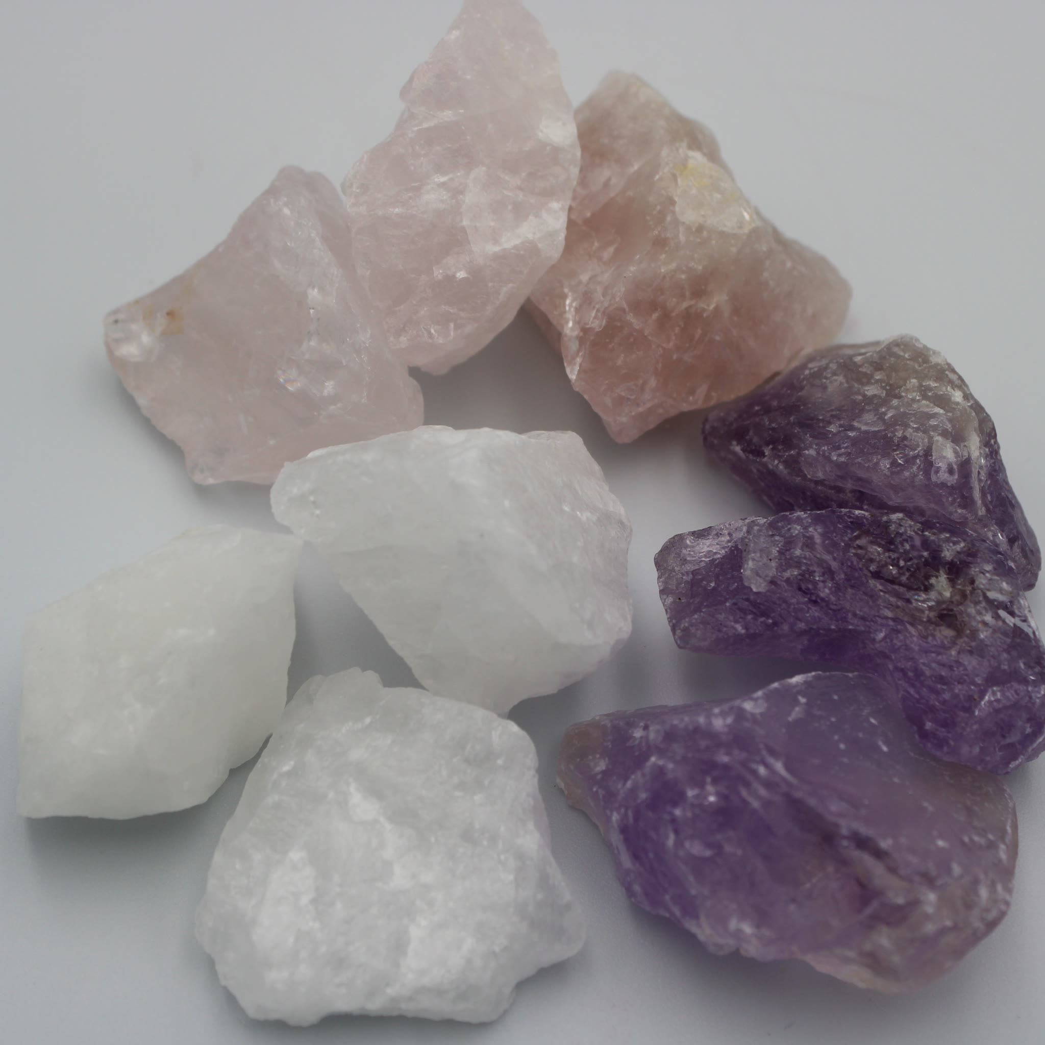 Wassersteine Harmonie-Mix · Amethyst, Bergkristall & Rosenquarz · Für Balance und Wohlbefinden – Bild 2