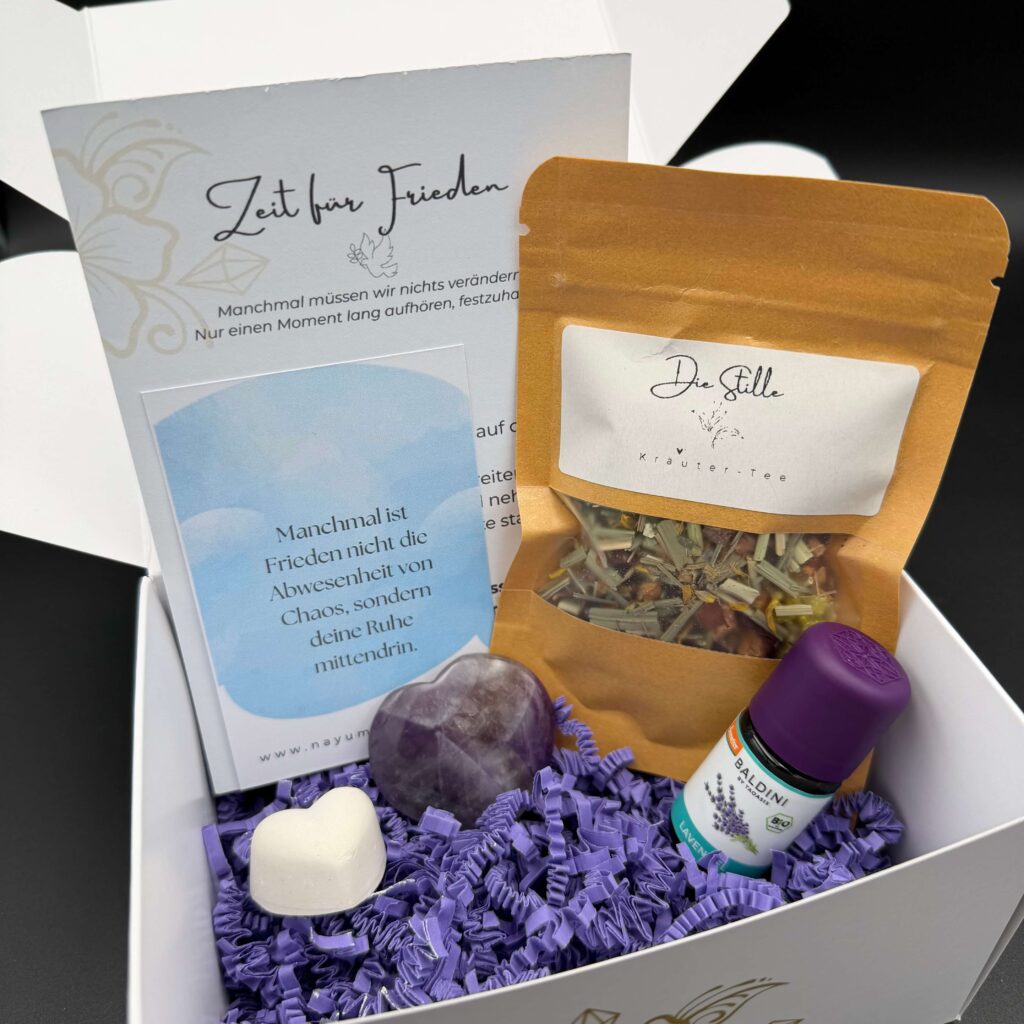 Ritualbox Amethyst Kräutertee Lavendelöl