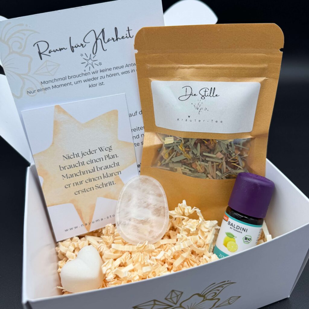 Ritualbox Bergkristall Kräutertee Zitronenöl