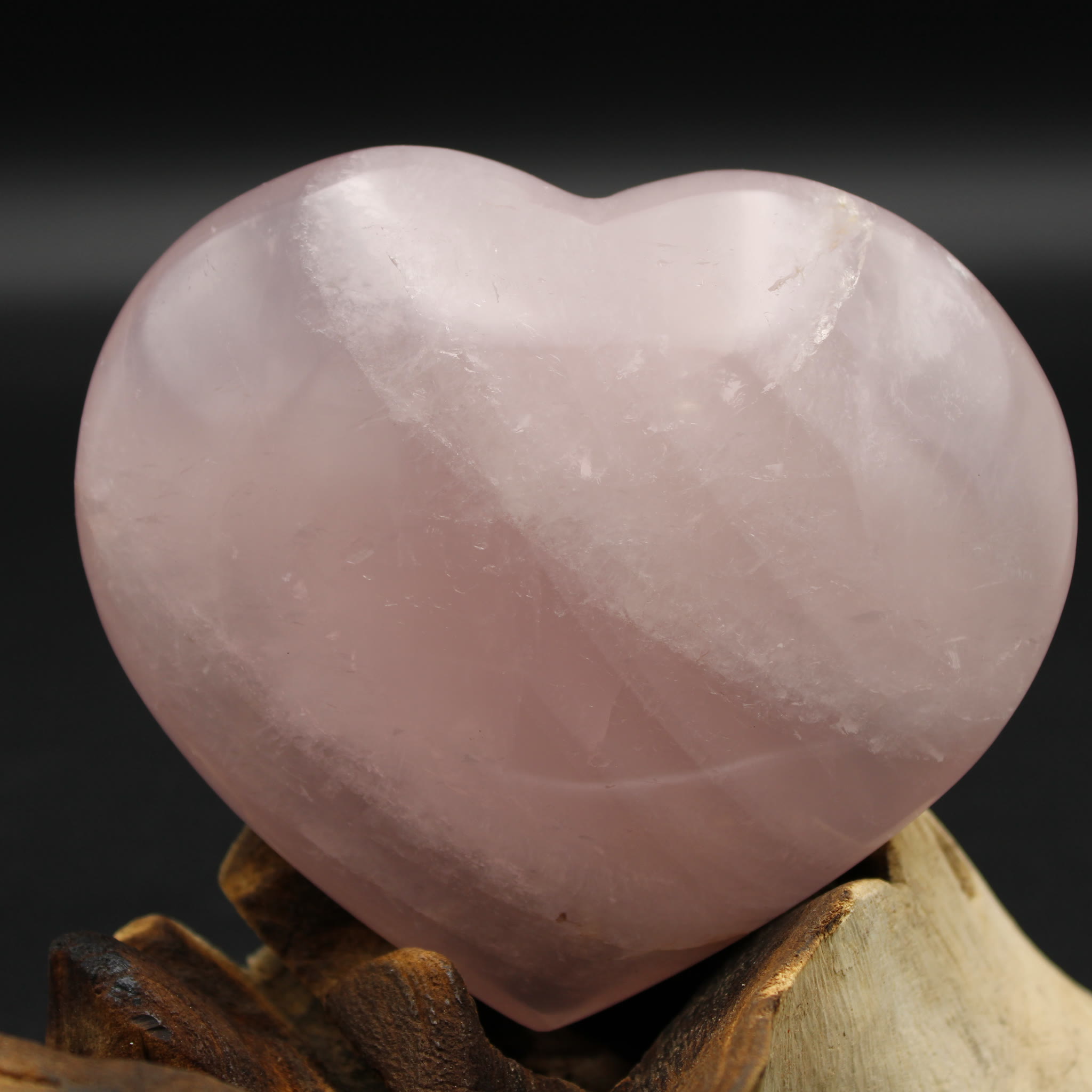Rosenquarz Herz 555g back